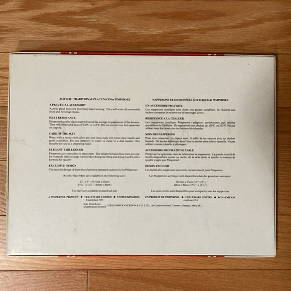 Pimpernel acrylic placemats. New in box  never used North American wildflowers. - Picture 4 of 4